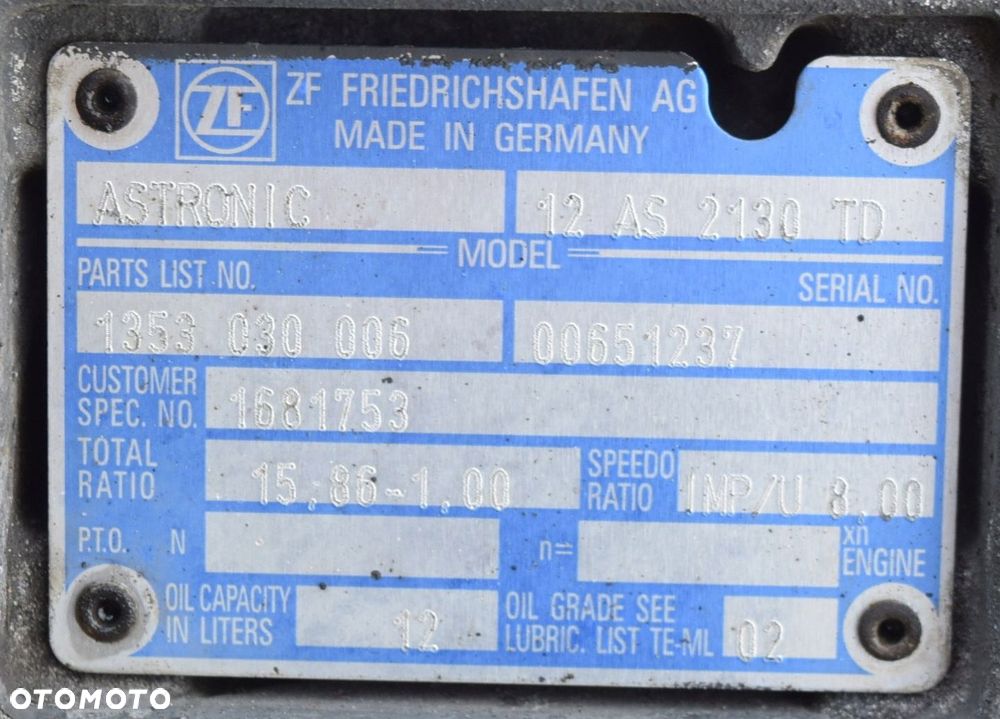 DAF XF CF SKRZYNIA BIEGÓW ZF ASTRONIC EURO 5 - 6