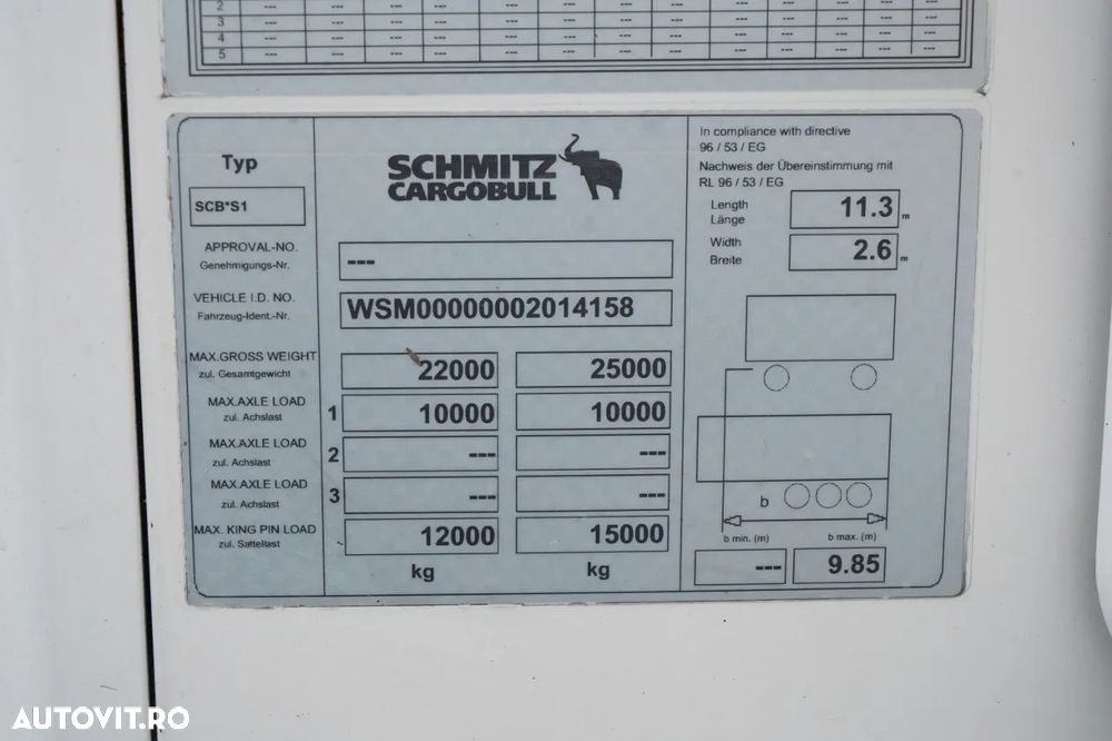 Schmitz Cargobull REFRIGERAT / THERMO KING SLX SPECTRUM / 1 axă / 11,3 M / MULTIMEMBRU / DHOLLANDIA LIFT / SAF - 23