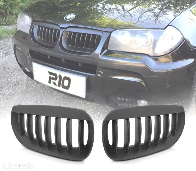 GRELHAS FRONTAIS BMW X3 03-07 PRETA MATT - 1