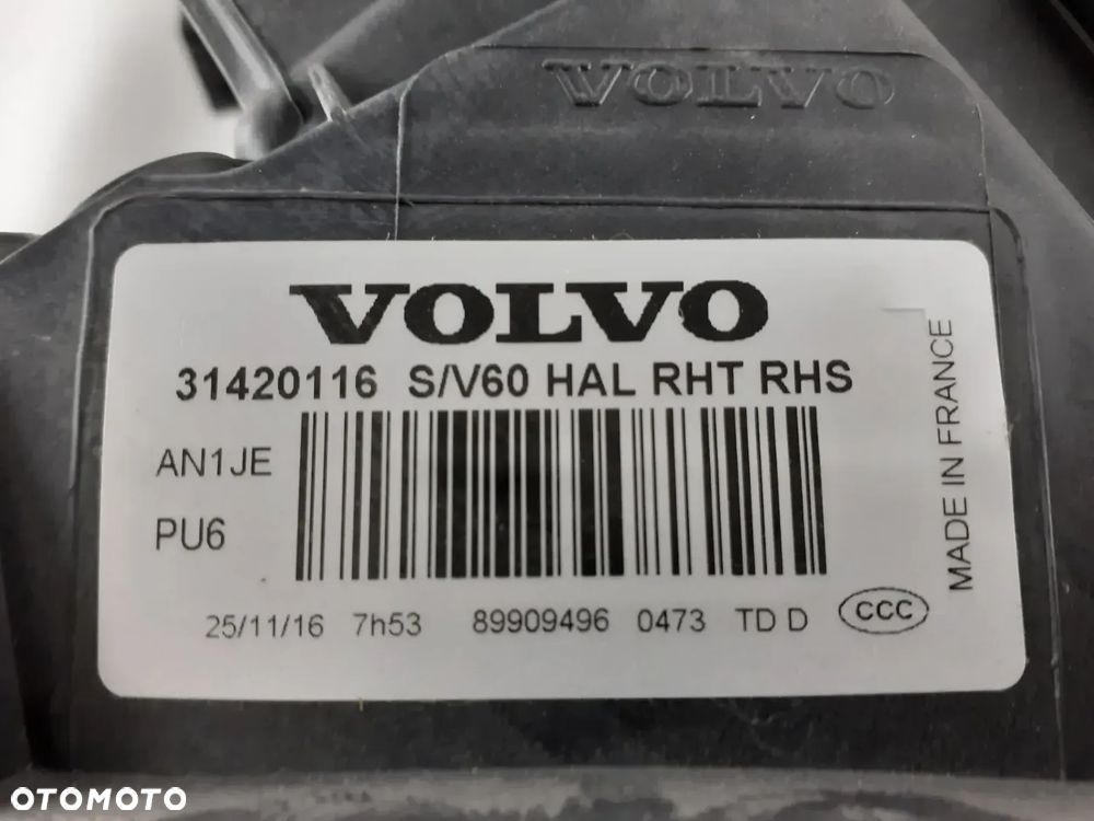 Lampa prawa Volvo S60 V60 Zwykła. H7 H9. 13-18 r. - 11