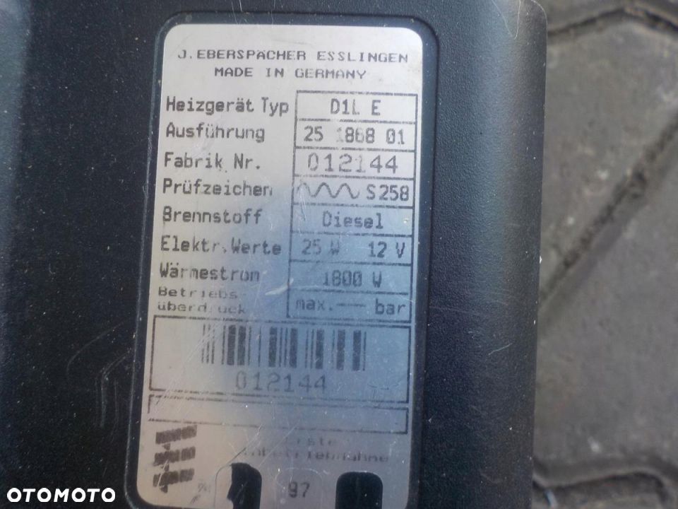 WEBASTO OGRZEWANIE POSTOJOWE EBERSPACHER D1LE 12V - 3