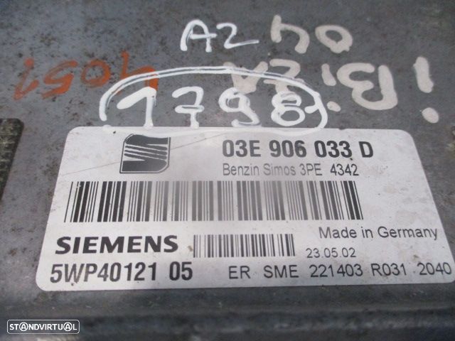 Centralina 03E906033D 5WP4012105 SEAT IBIZA 6L 2002 1.2I 64CV 5P CINZA SIEMENS - 4