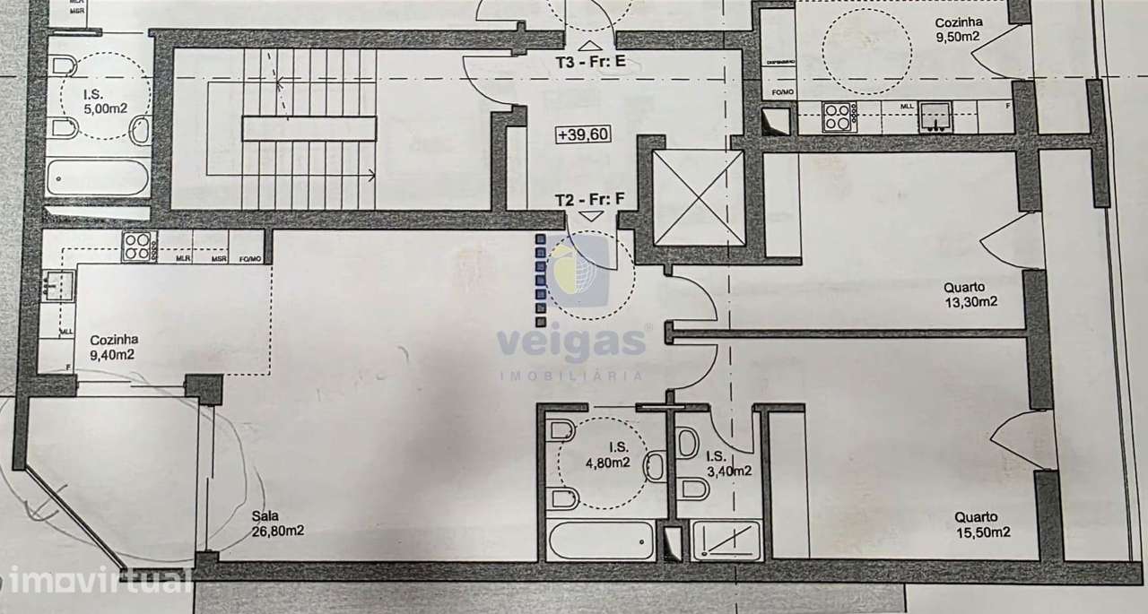 T2 Novo com terraço e 2 WC - Grande imagem: 2/6