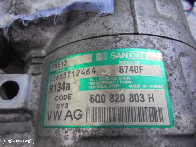 Compressor AC 6Q0820803H SEAT IBIZA 6L 2004 1.4TDI 75CV 3P CINZA DIESEL SANDEN SEAT IBIZA 6L 2005 1.4I 75CV 5P CINZA GASOLINA SANDEN - 4
