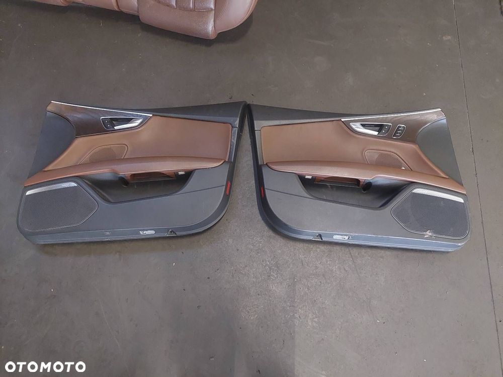 FOTEL FOTELE KOMPLET BOCZKI DEKORY SKÓRA BRĄZ PAMIĘĆ AUDI A7 4G - 5