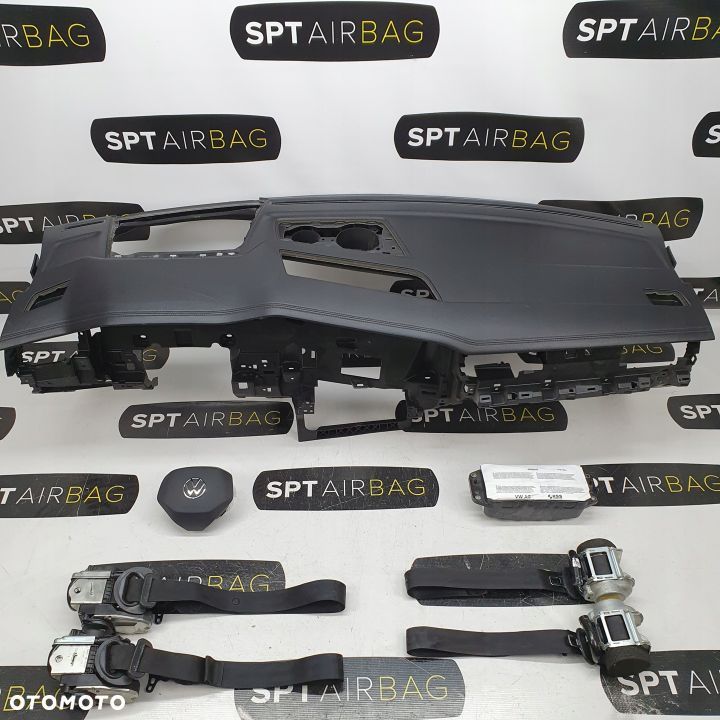 VW TOUAREG 3 LIFT DESKA ROZDZIELCZA KONSOLA KOKPIT PULPIT PODUSZKI AIRBAG AIR BAG PASY KIT SET - 1
