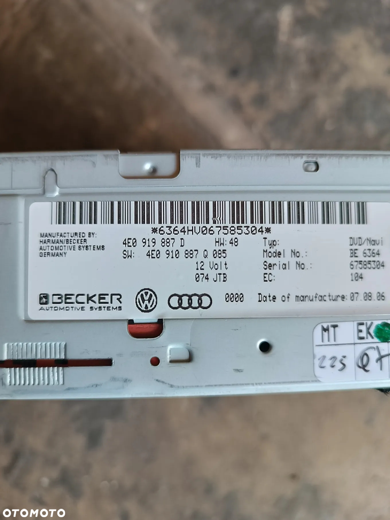 AUDI A6 C6 CZYTNIK NAWIGACJI 4E0919887D - 3