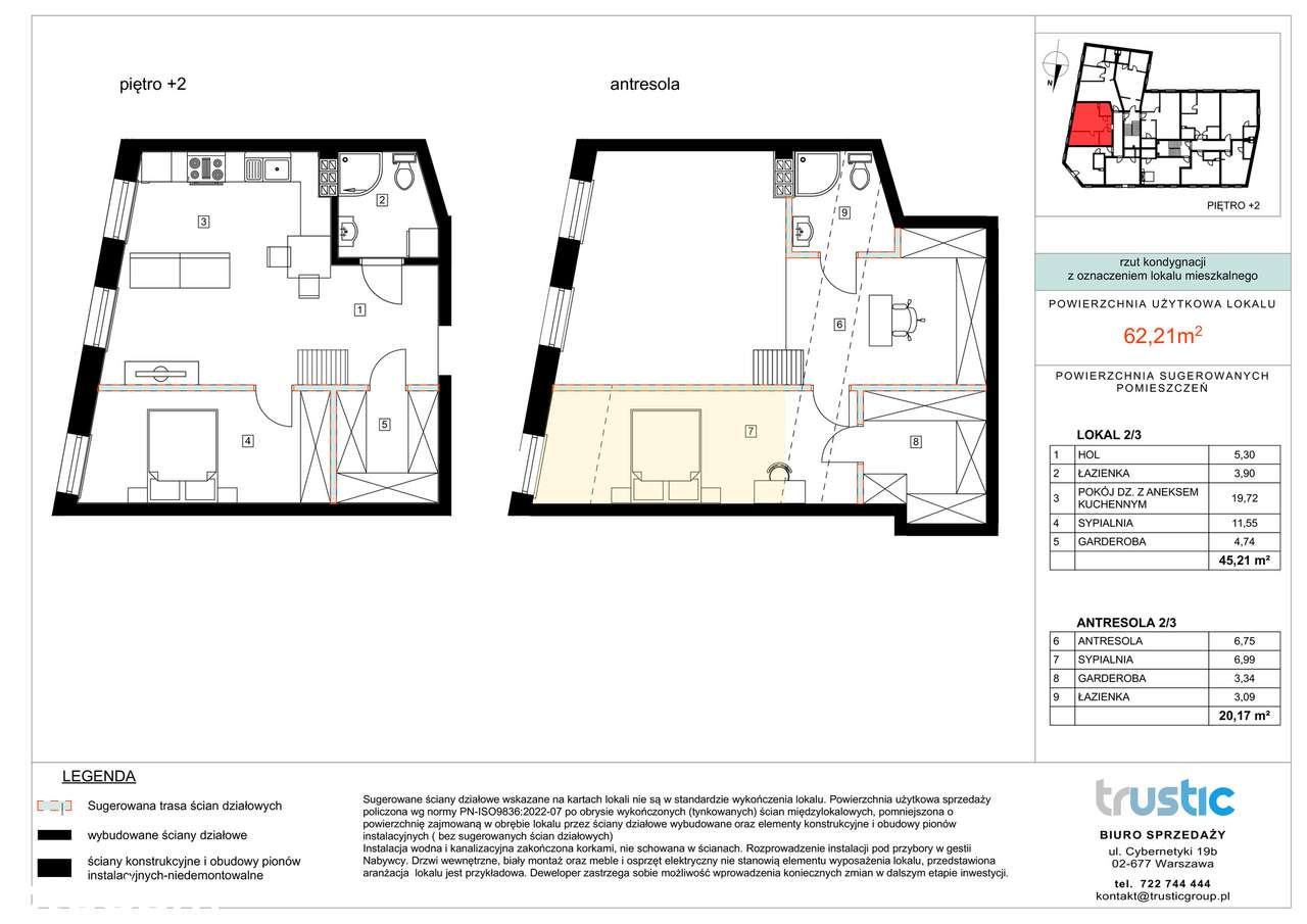 Blisko PKP Grodzisk - 3 pokoje, antresola! 62m2