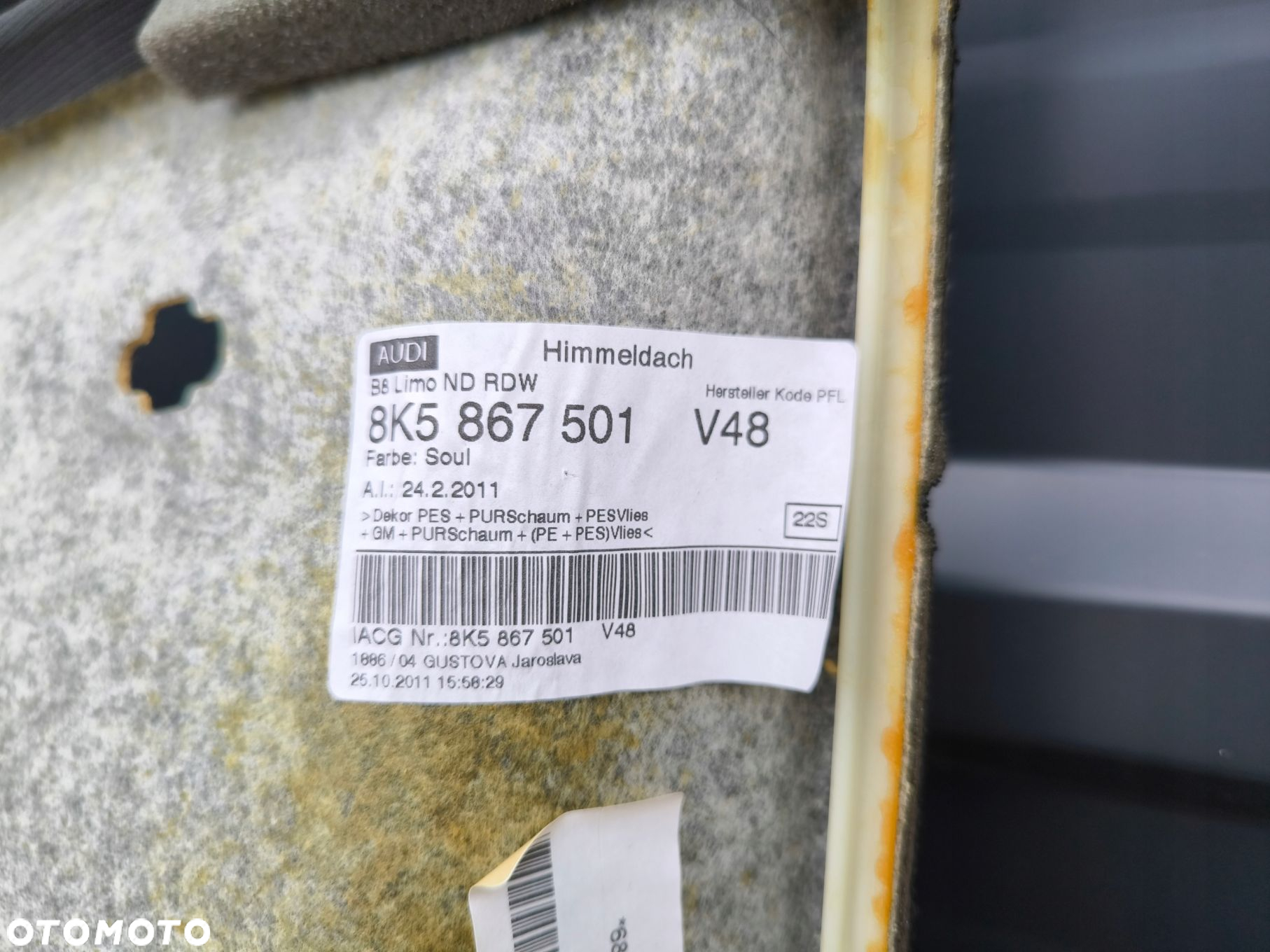 PODSUFITKA AUDI A4 B8 SEDAN 8K5867501 V48 SOUL S LINE *2* USZKODZONA - 15