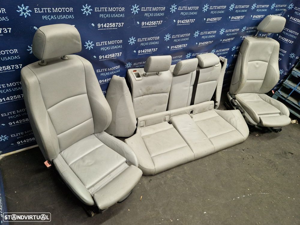 Jogo de bancos usados BMW SERIE 1 PACK M 5 PORTAS BMW E87 E81 PELE CINZA QUARTELAS - 2