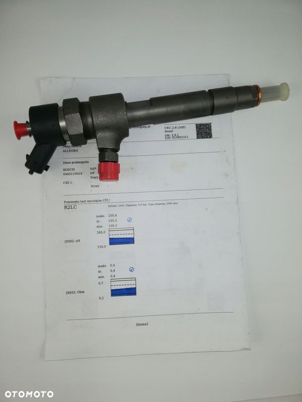 WTRYSKIWACZE BOSCH 0445110019 FIAT 2 LATA GWARANCJI - 1