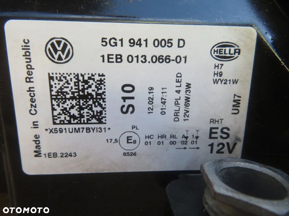 REFLEKTOR LEWY VW GOLF VII LIFT 16R- LED 5G1941005D DEMONTAŻ KRAKÓW - 9