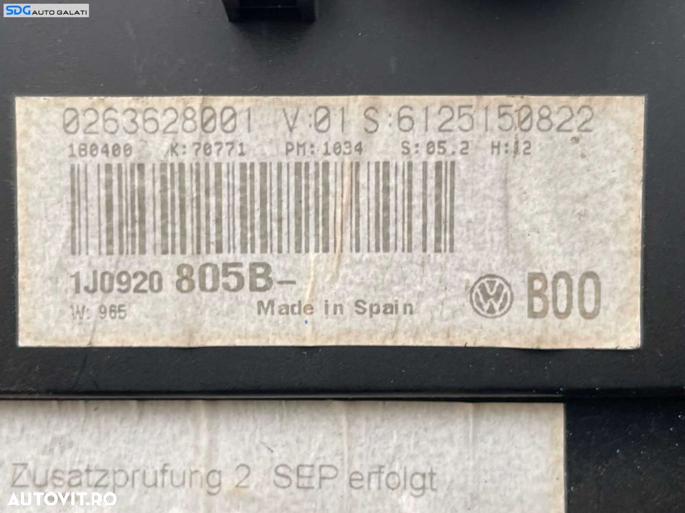 Ceas Ceasuri Cluster Instrumente Bord Volkswagen Golf 4 1.9 TDI 1998 - 2006 Cod 1J0920805B 0263628001 [B2961] - 5
