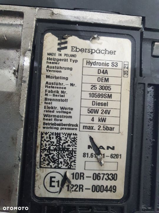 OGRZEWANIE POSTOJOWE EBERSPACHER HYDRONIC S3 MAN TGS TGX EURO 6 81619016201 - 4