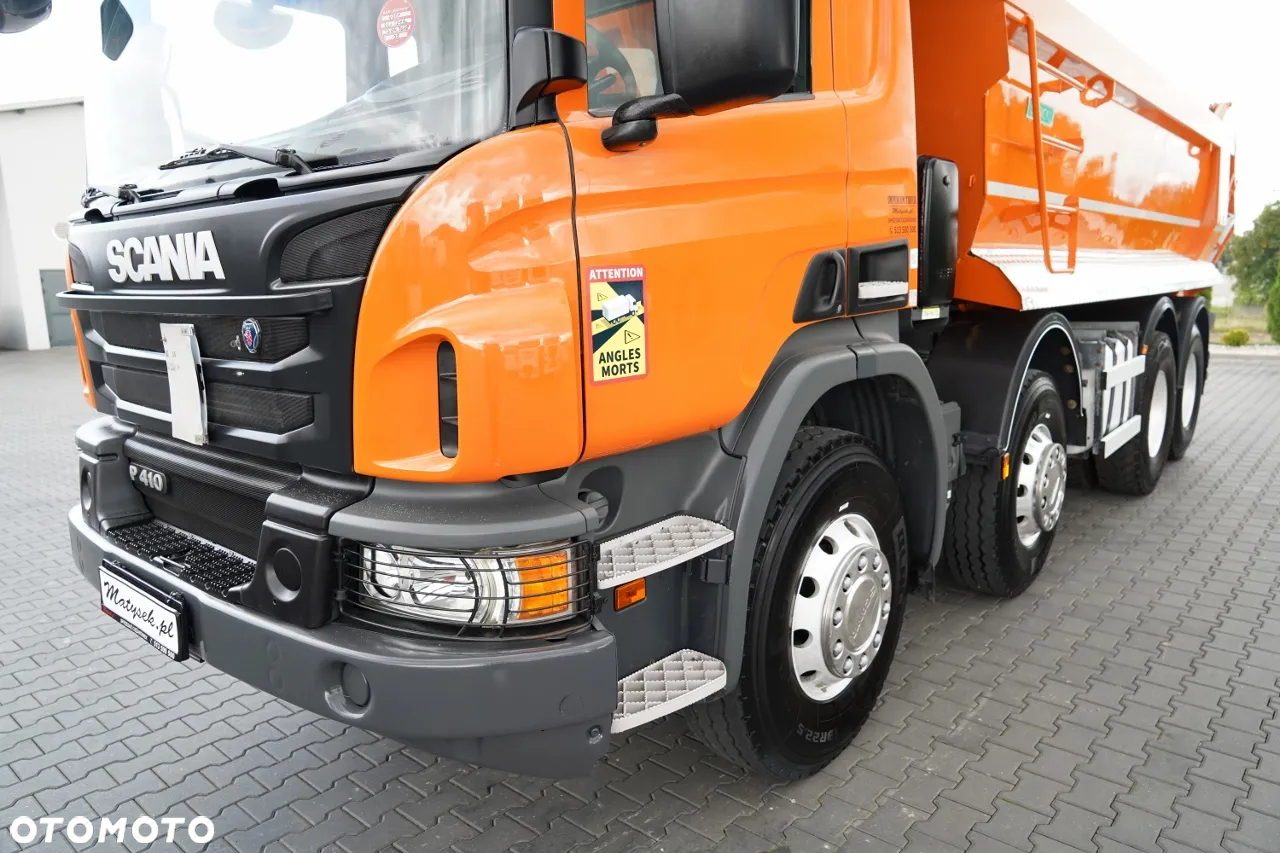 Scania P 410 / 8x4 / WYWROTKA TYLNOZSYPOWA / 21 TON ŁADOWNOŚCI / OPONY 100% - 14