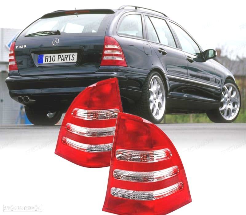 FAROLINS MERCEDES CLASSE C W203 ESTATE 00-07 BRANCO VERMELHO - 1