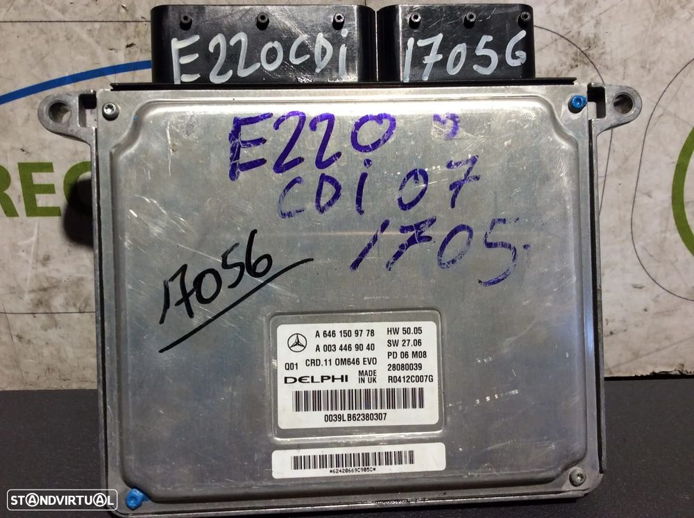Centralina Motor Mercedes E220 CDi 163cv ano 2002 a 2009 A6461509778 - 1