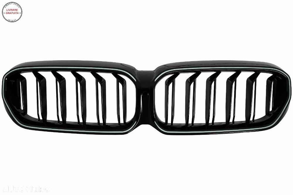 Grile Centrale cu LED BMW Seria 5 G30 G31 LCI (07.2020-2023) Negru Lucios- livrare gratuita - 1