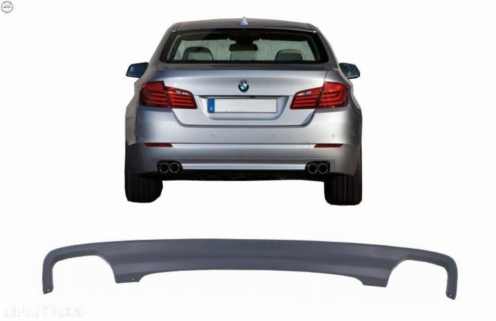 Difuzor de aer cu evacuare dubla BMW Seria 5 F10 F11 (2011-2017) 550I Design- livrare gratuita - 1