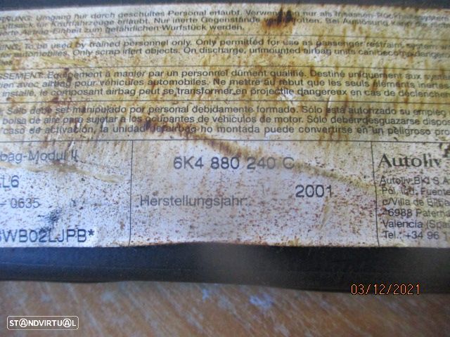 Airbag Banco 6K4880240C SEAT IBIZA 2001 FD - 2