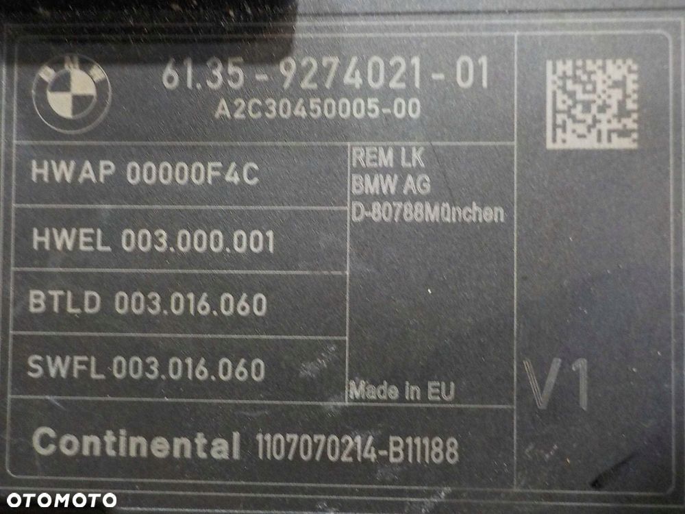 BMW 1 F20 1.6 B 11r modul sterownik REM 9274021 - 9