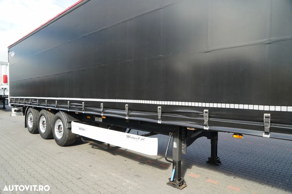 Wielton CORTINĂ STANDARD / REMORCA DIN OȚEL - 9 M / AXĂ CULISANTĂ / SAF / ACOPERIȘ CULISANT / - 9