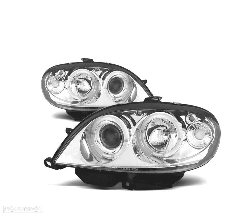 FARÓIS CITROEN SAXO 99-04 ANGEL EYES FUNDO CROMADO - 2