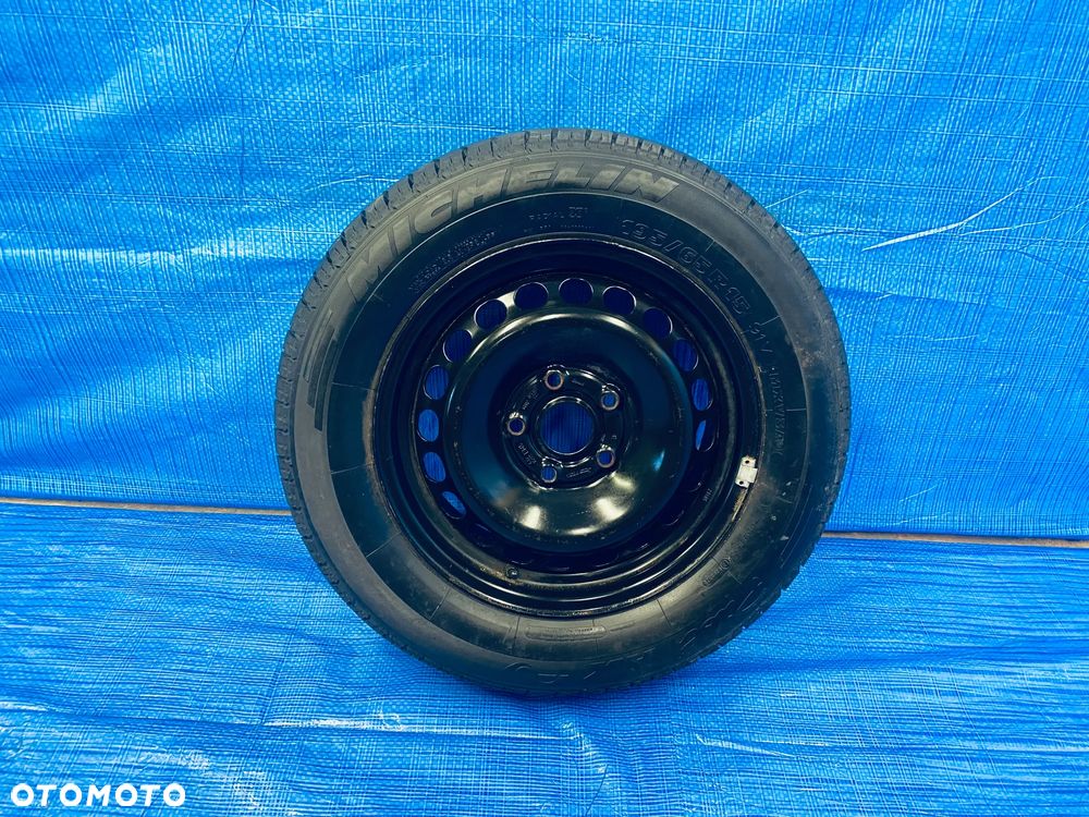 KOŁO ZAPASOWE DOJAZDOWE FELGA STALOWA 6J X 15" 5x112  57,1MM  ET 45 8D0601027 ; OPONA MICHELIN 195/65R15 ; AUDI OE A2 A3 A4 SKODA SUPERB III YETI VW PASSAT B5 B6 B7 B8 B9 - 1