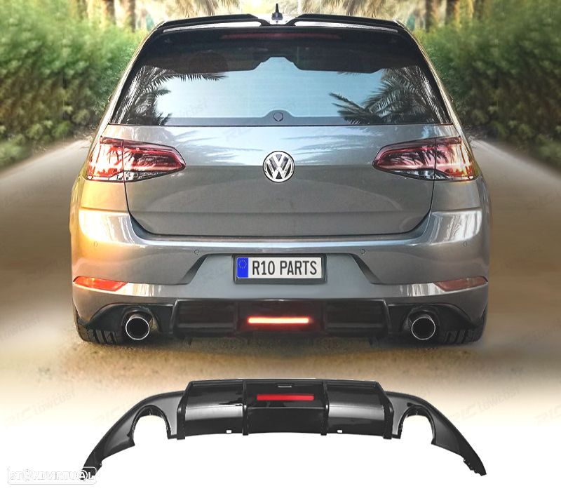 DIFUSOR VOLKSWAGEN VW GOLF 7.5 17-20 + LUZ DE TRAVAGEM LOOK TCR - 1