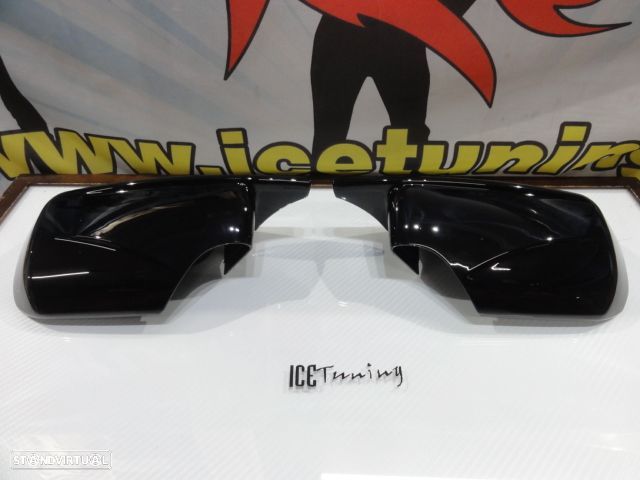 Capas, carcaça de espelhos M4 look em preto brilhante BMW E46 1998-2007, E39 1996-2003 - 1