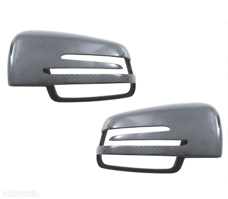 CAPAS DE ESPELHOS RETROVISORES CARBONO MERCEDES CLASSE A B C E S CLA GLK GLA 06-18 - 1