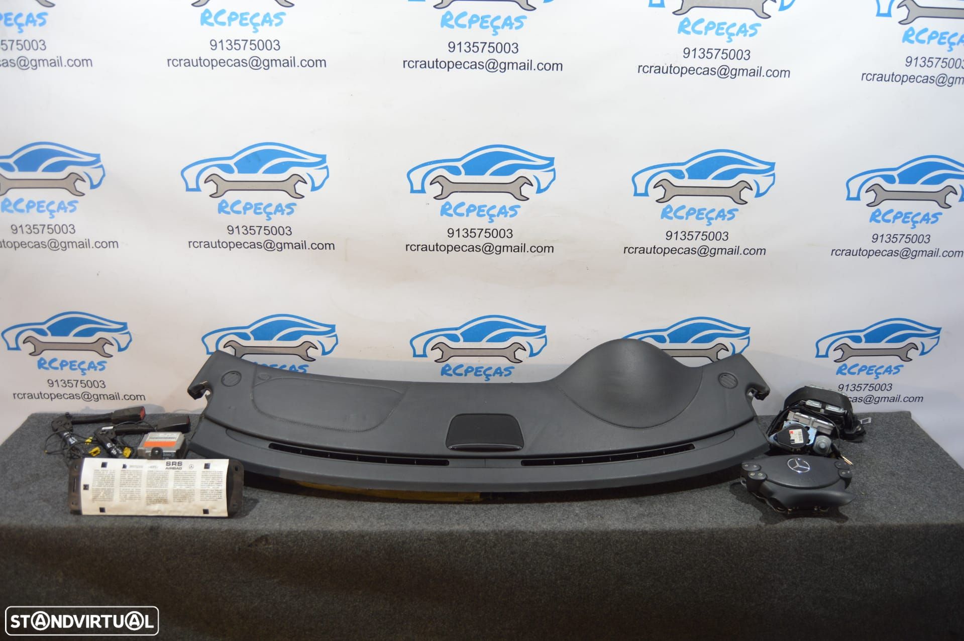 FRENTE INTERIOR TABLIER KIT AIRBAG AIRBAGS CENTRALINA VOLANTE GUIADOR PASSAGEIRO CINTO CINTOS PRÉ-TENSORES MERCEDES BENZ 0285010146 A2196802387 2196802387 305732310 MERCEDES BENZ CLS 320 C219 W219 - 1