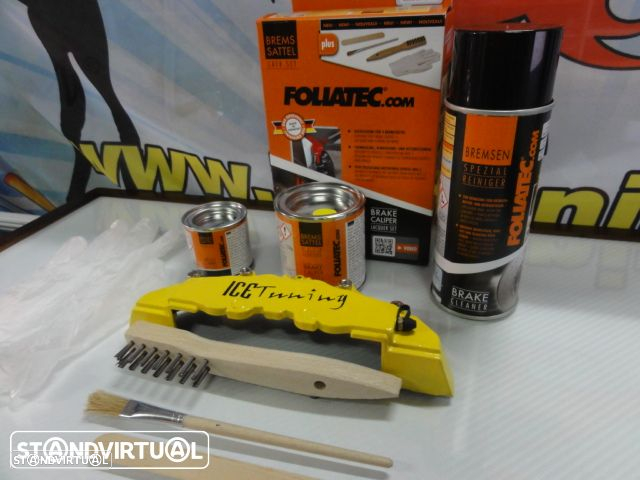 Tinta alta temperatura Foliatec de cor Amarelo Brilhante para bombas / pinças de travão, kit 3 c - 2
