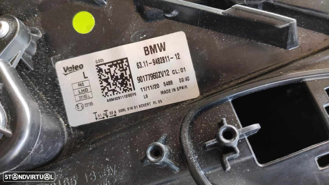 farol esquerdo Bi-led Adaptativ BMW série 1 F40 - 9