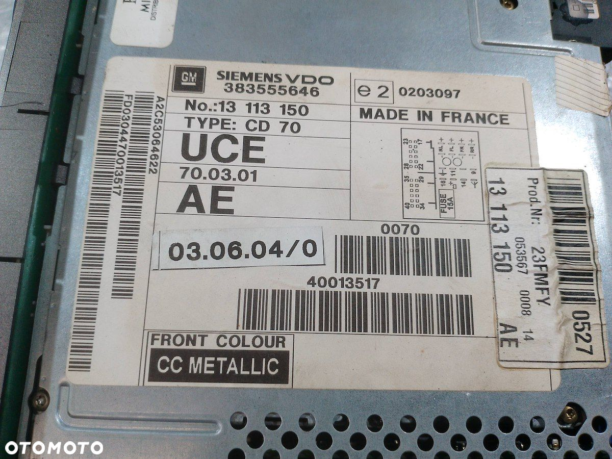 RADIO CD NAVI OPEL VECTRA C 13113150   383555646 - 8