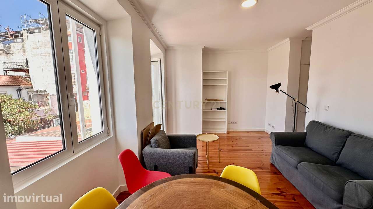 Arrenda T2 Mobilado e Equipado com Vista Rio | Graça, Lisboa - Grande imagem: 3/26