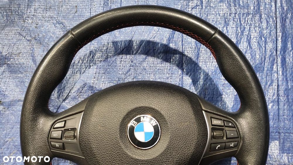 KIEROWNICA SPORT CZERWONA NIĆ CZARNA SKÓRA KOMPLETNA PODUSZKA AIRBAG 6796397 6791332 ORYGINAŁ BARDZO ŁADNA BMW F20 F21 F22 F23 F30 F31 F32 F33 F34 F36 - 4