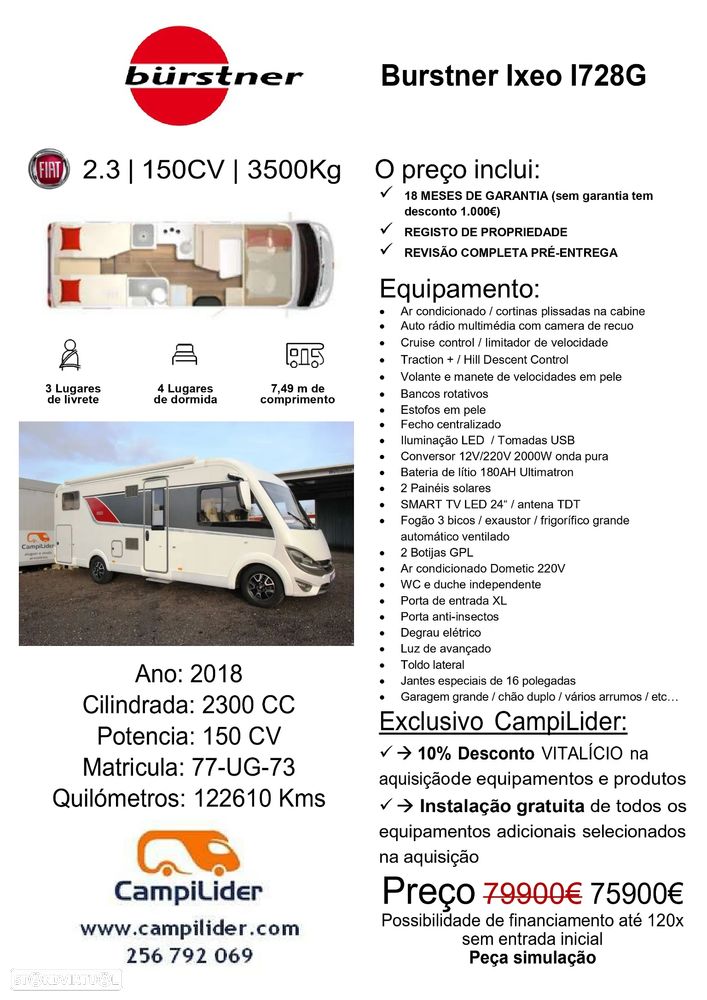 Burstner Ixeo I 728 G *CAMAS GÉMEAS + BASCULANTE* - 38