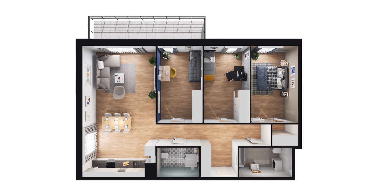 4-pokojowe mieszkanie 90m2 + balkon Bez Prowizji - Pełny obrazek: 2/23