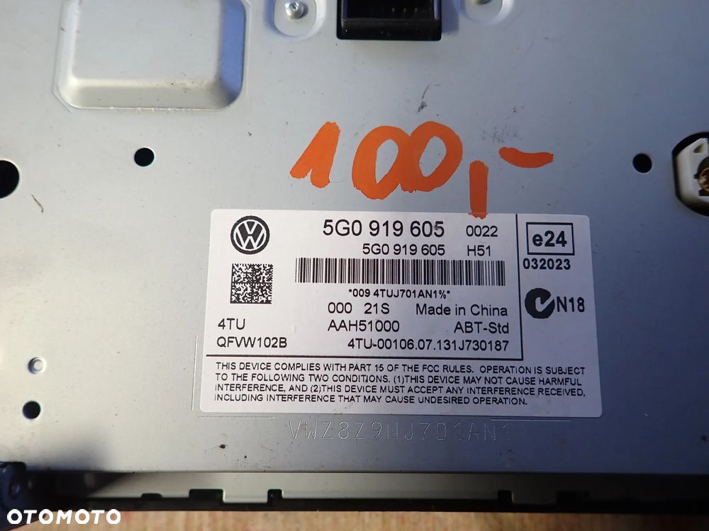 VOLKSWAGEN GOLF VII RADIO 5G0919605 - 4