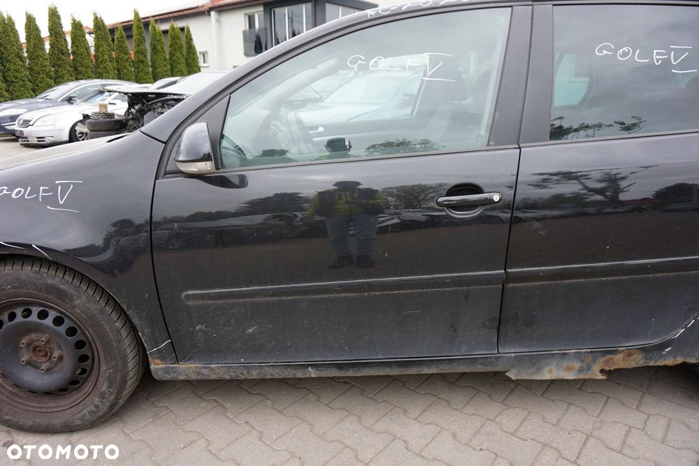 DRZWI PRZEDNIE LEWE GOLF V 5D HB LC9Z  CZARNY VOLKSWAGEN 2003-2009 - 3