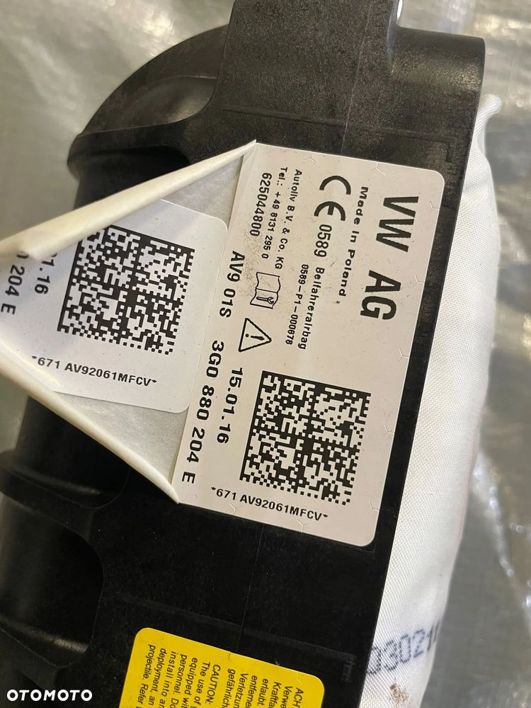VW PASSAT B8 airbag poduszka powietrzna pasażera 3G0880204E - 1