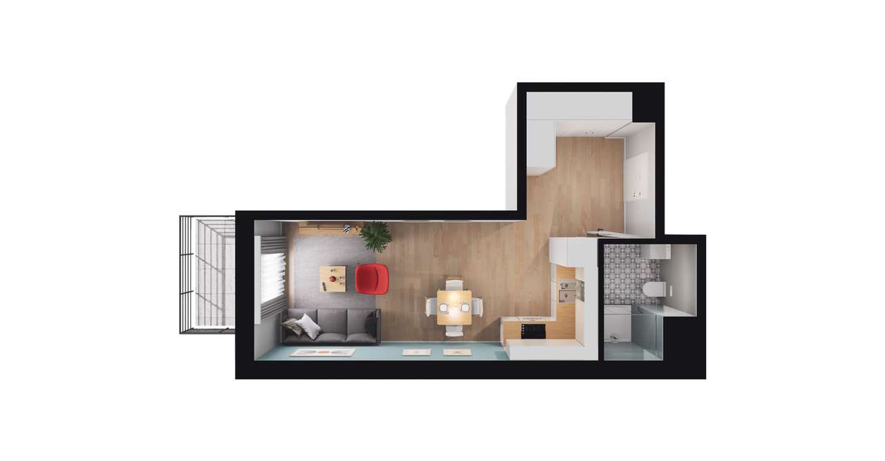 1-pokojowe mieszkanie 32m2 + balkon Bez Prowizji - Pełny obrazek: 3/10