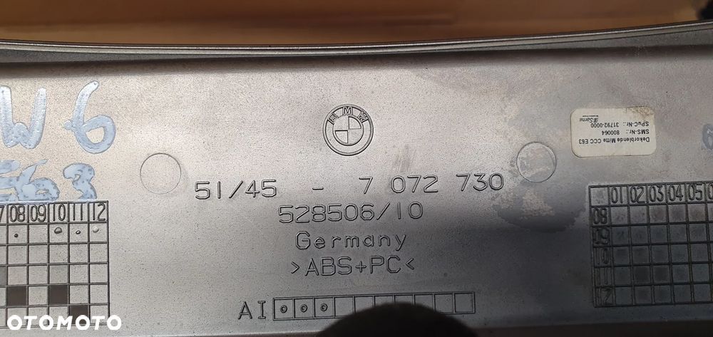 Ramka konsoli dekor panelu nawiewu BMW 6 E63 7072730 - 7