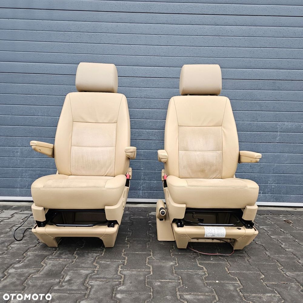 VW T5 T6 MULTIVAN fotel kierowcy pasażera przód BANAN SKÓRA ALCANTARA - 2