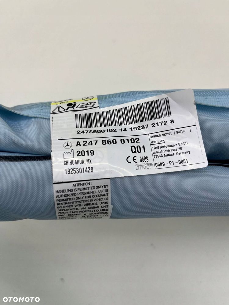 MERCEDES GLB W247 KURTYNA POWIETRZNA AIRBAG PRAWA ORYGINAŁ A2478600102 - 5