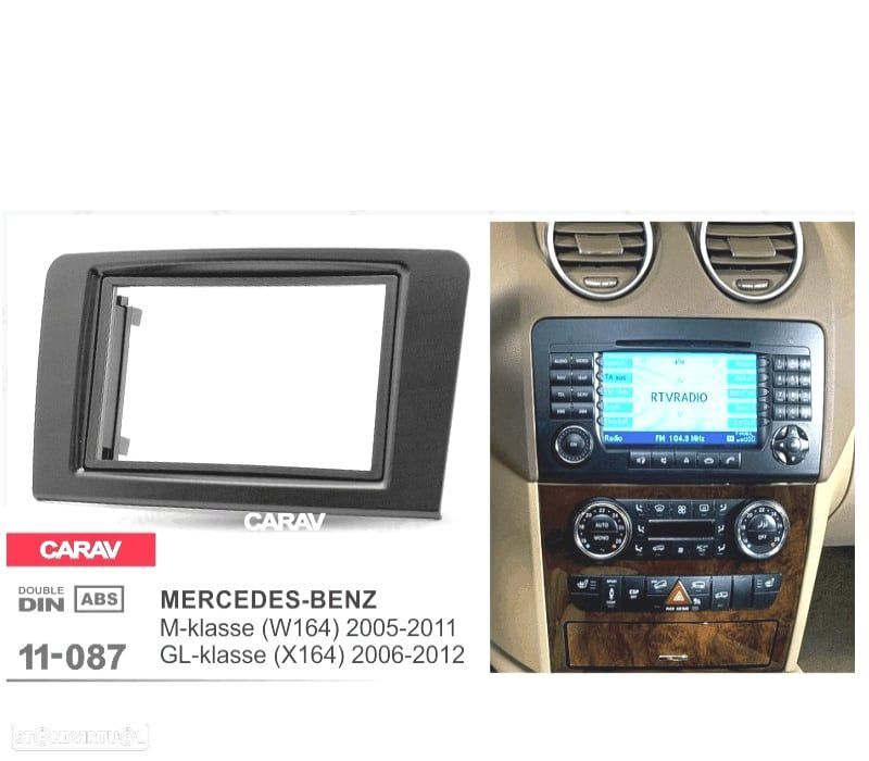 MOLDURA ADAPTADOR PRETO PARA RADIO 2-DIN PARA MERCEDES CLASE-M CLASE-GL - 1
