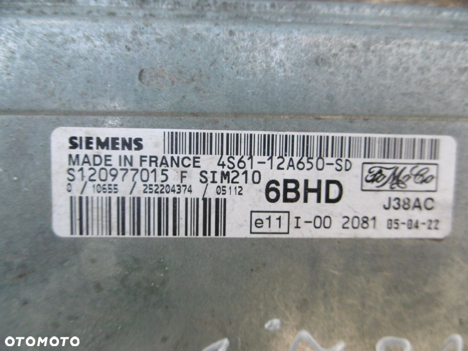 Komputer sterownik FUSION FIESTA S120977015F 4S61-12A650-SD - 2