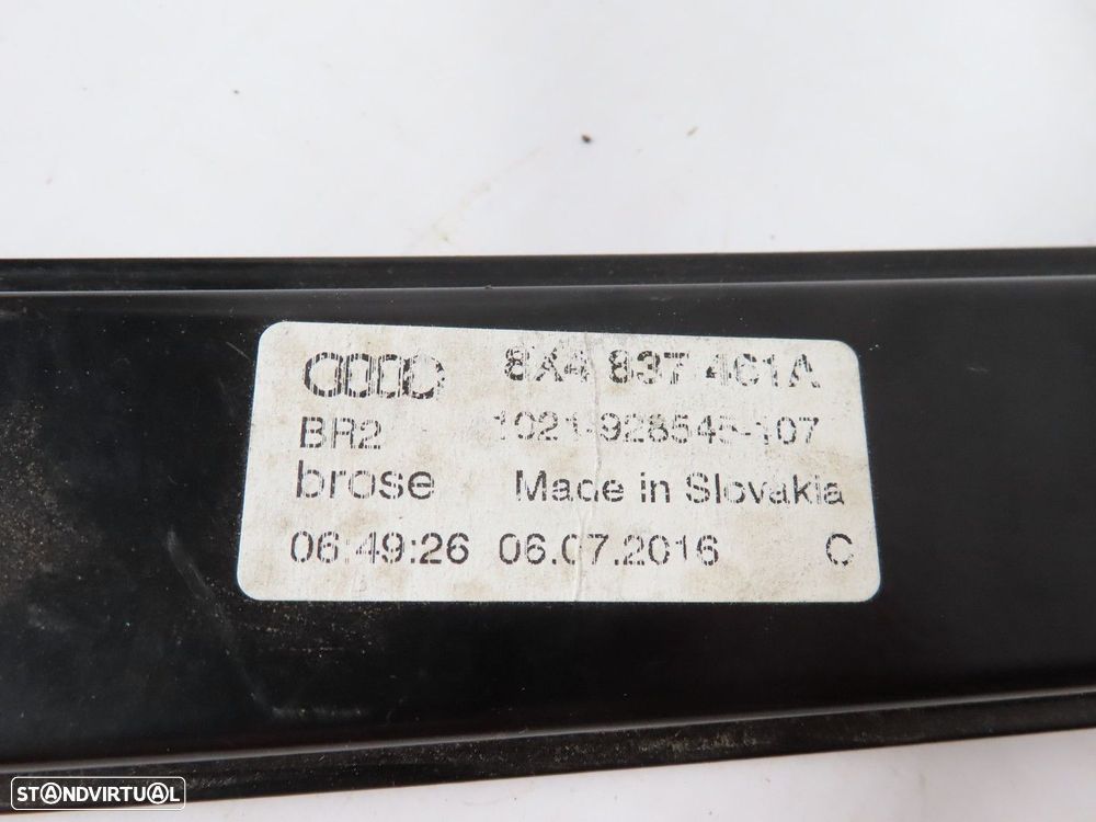 Elevador da Porta Sem Motor Esquerdo/Frente Seminovo/ Original AUDI A1 Sportback... - 3