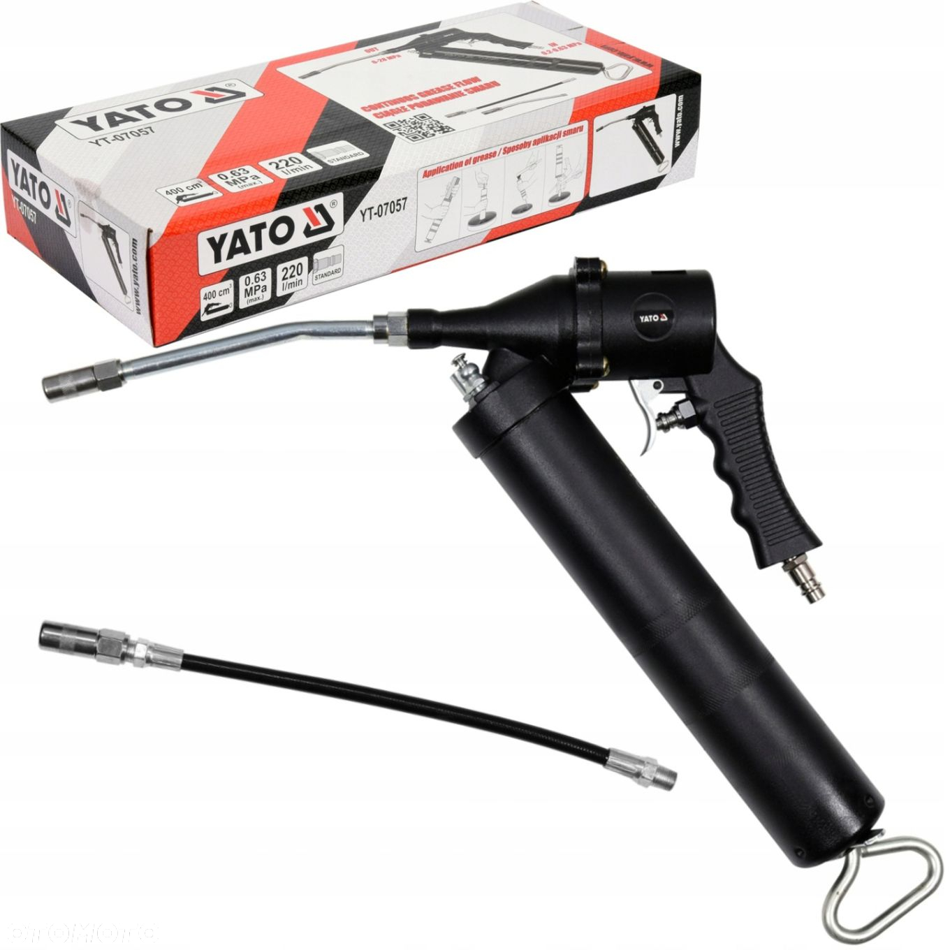 YATO RĘCZNA SMAROWNICA TOWOTNICA PNEUMATYCZNA 400ML SAMOPOWTARZALNA YT07057 - 8